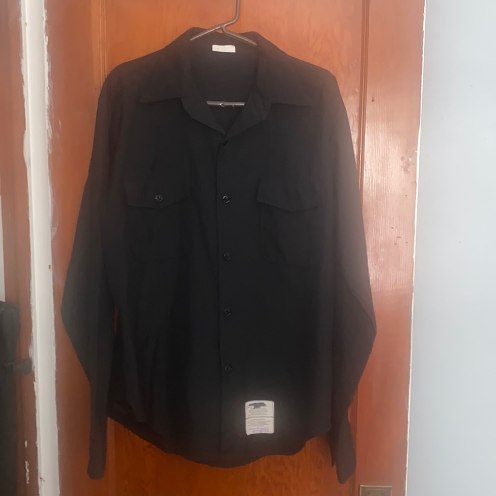 Coast Guard Black Button Down Long Sleeve Shirt